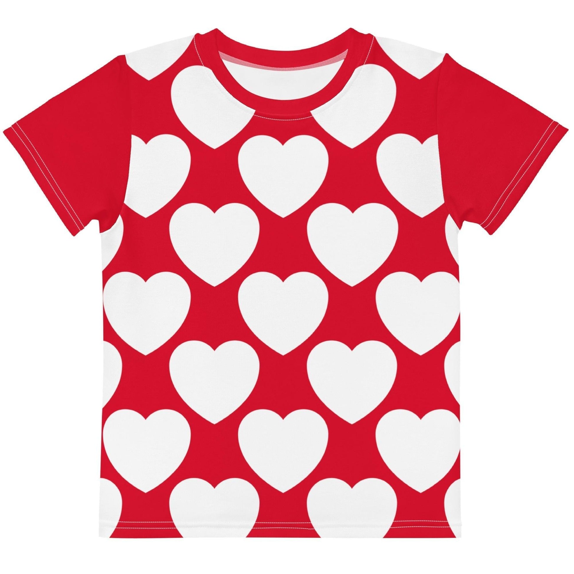 Kids' T-Shirt - ELLIE LOVE red white - Bold Heart Print