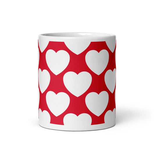 Mug - ELLIE LOVE red white - Bold Heart Print