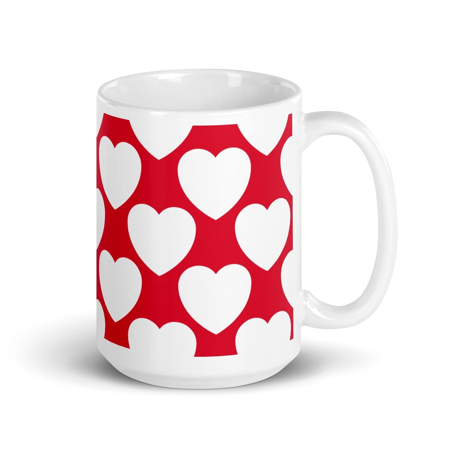 Mug - ELLIE LOVE red white - Bold Heart Print