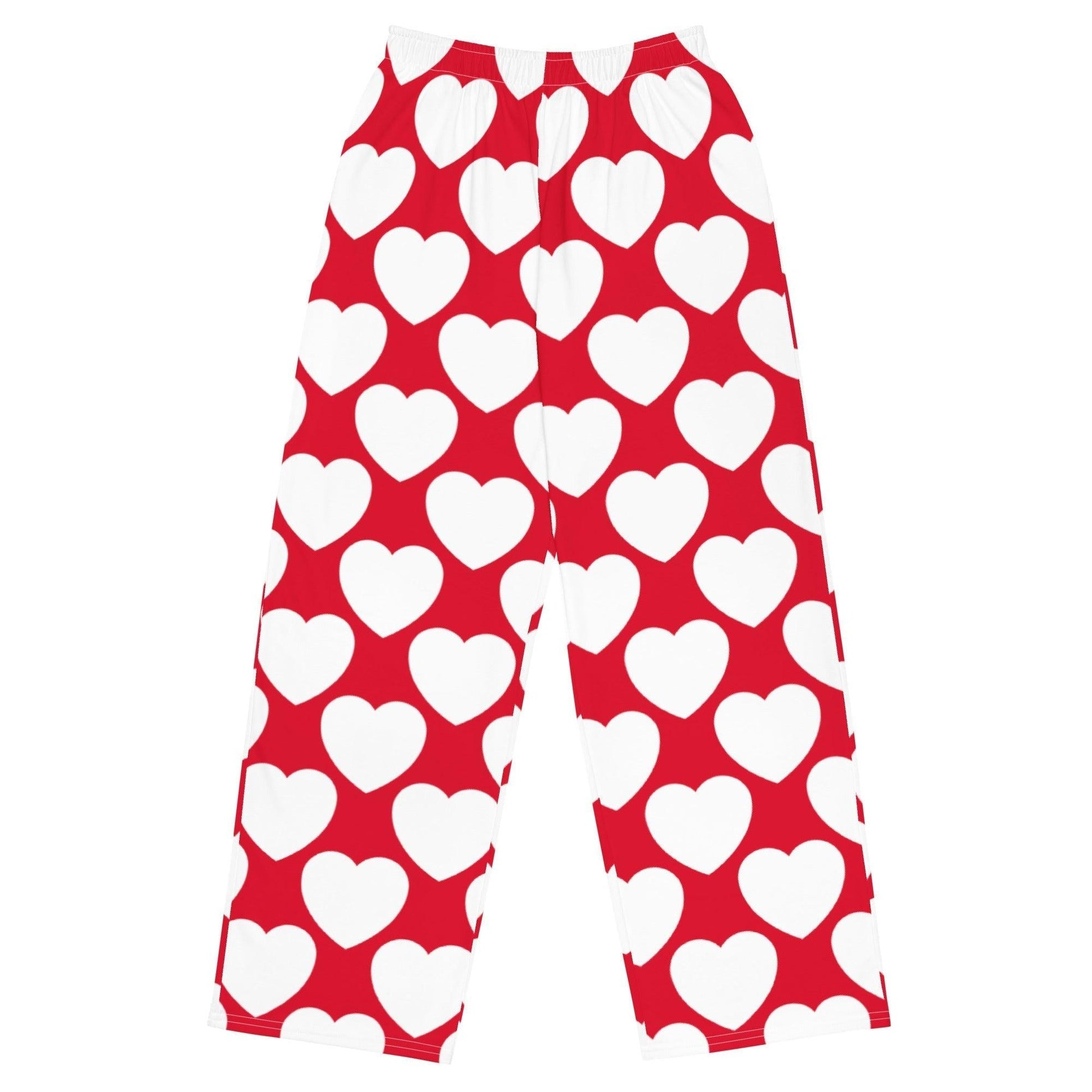Pants - ELLIE LOVE red white - Bold Heart Print