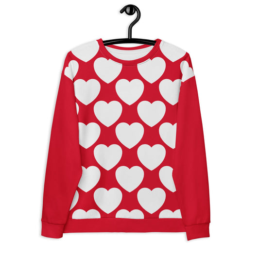 Sweatshirt - ELLIE LOVE red white - Bold Heart Print