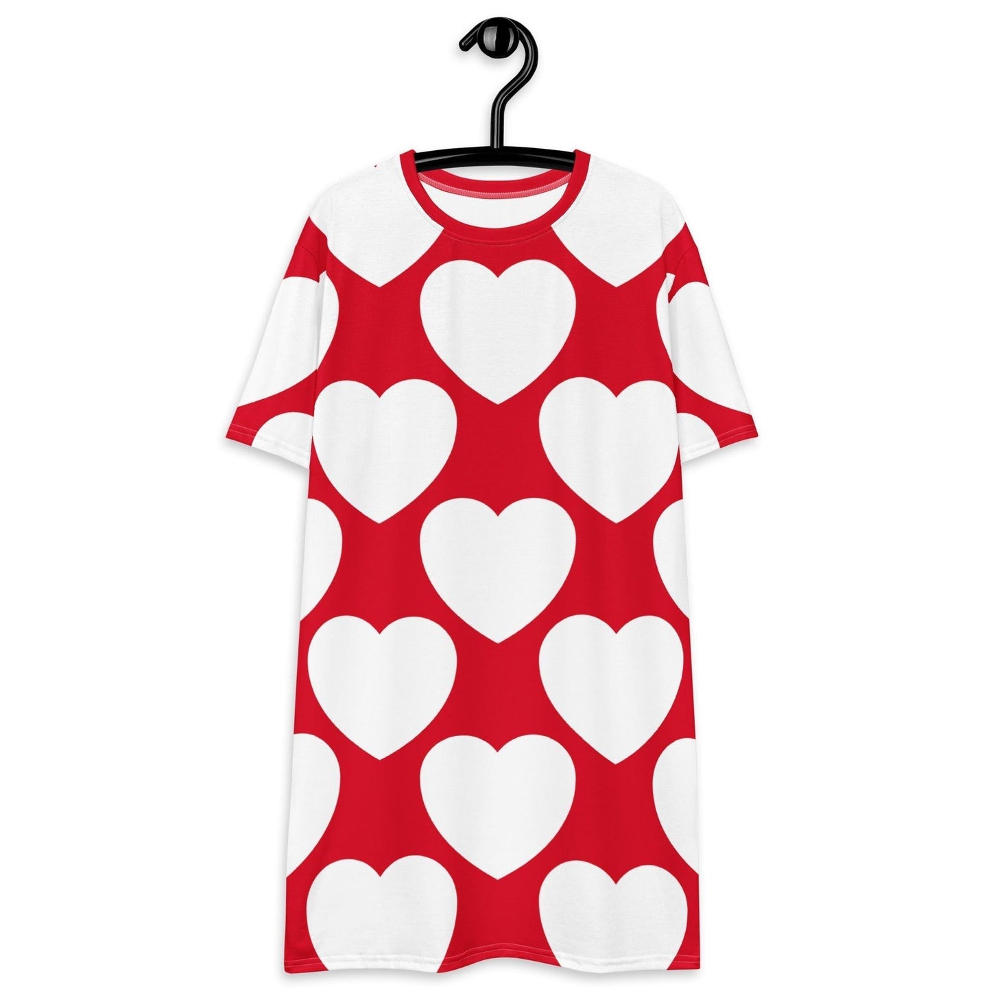 T-Shirt Dress - ELLIE LOVE red white - Bold Heart Print
