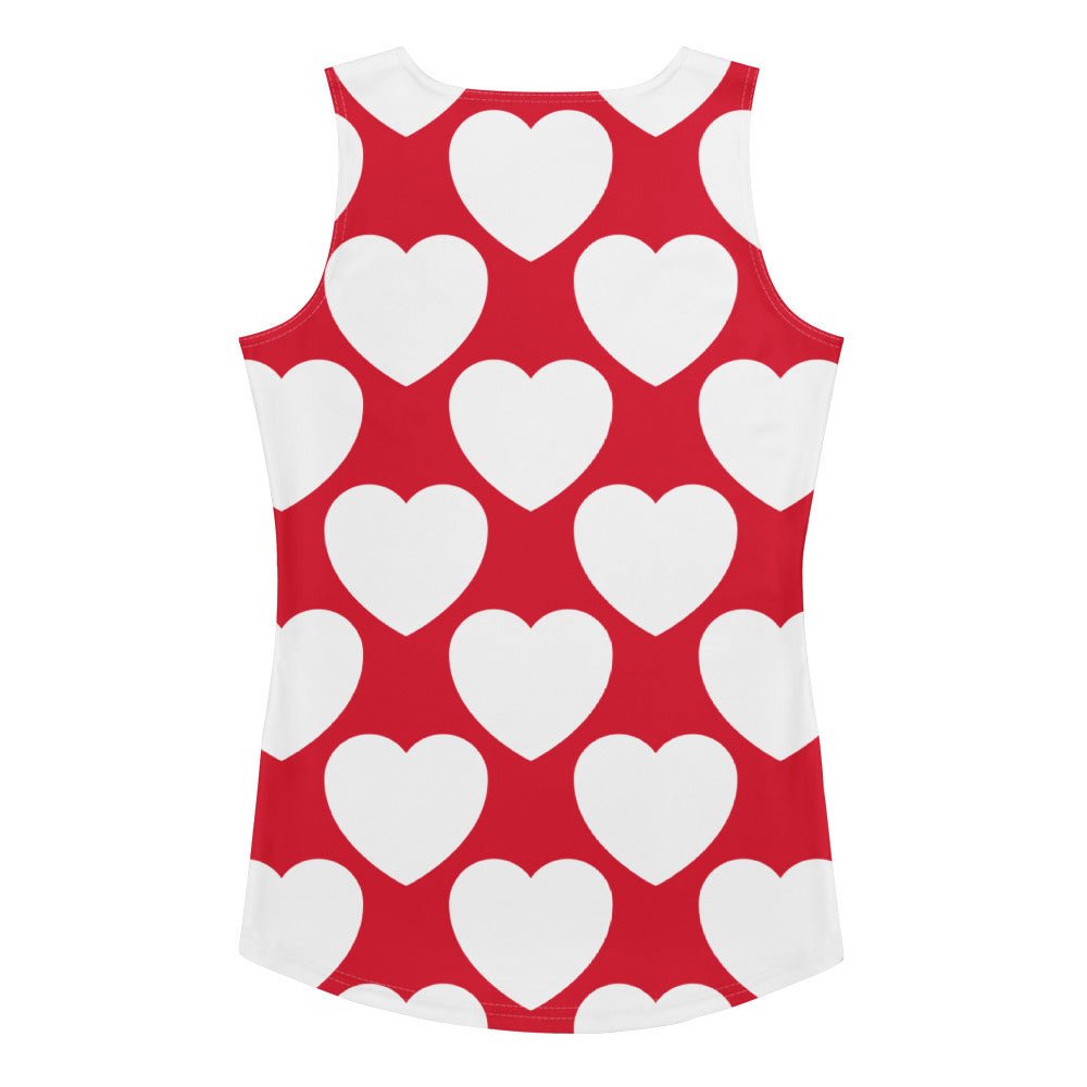 Tank Top - ELLIE LOVE red white - Bold Heart Print