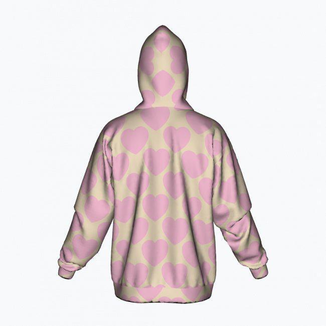 Cotton Zipper Hoodie - ELLIE LOVE soft - Bold Heart Print