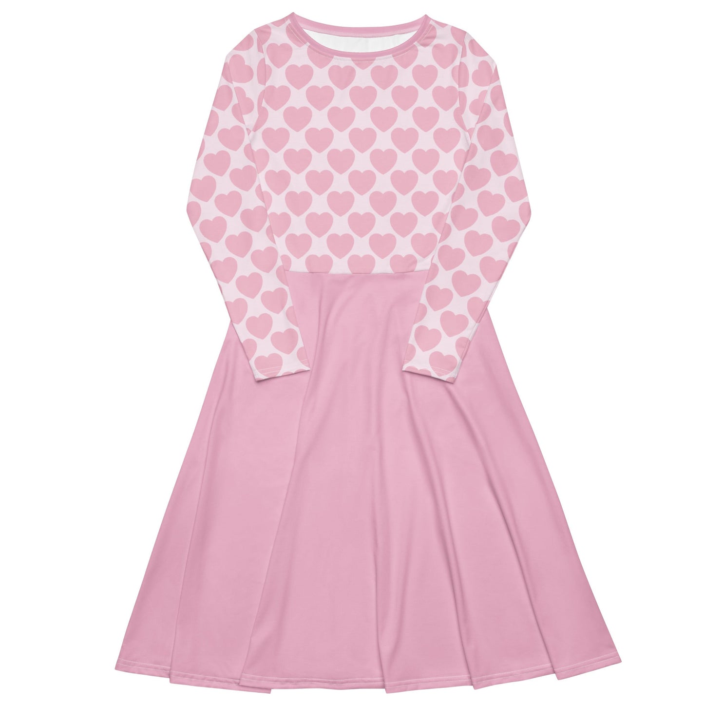 Midi Dress - ELLIE LOVE tender pink - Bold Heart Print