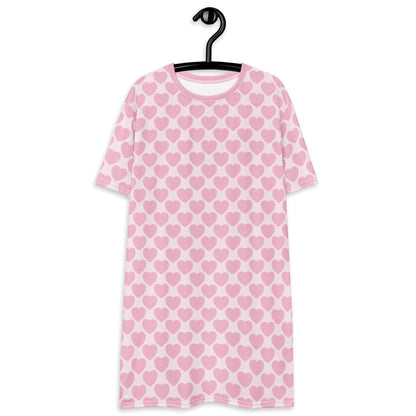T-Shirt Dress - ELLIE LOVE tender pink - Bold Heart Print