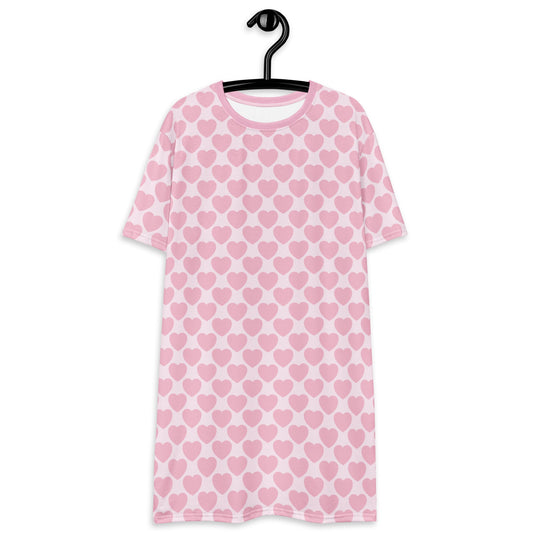 T-Shirt Dress - ELLIE LOVE tender pink - Bold Heart Print