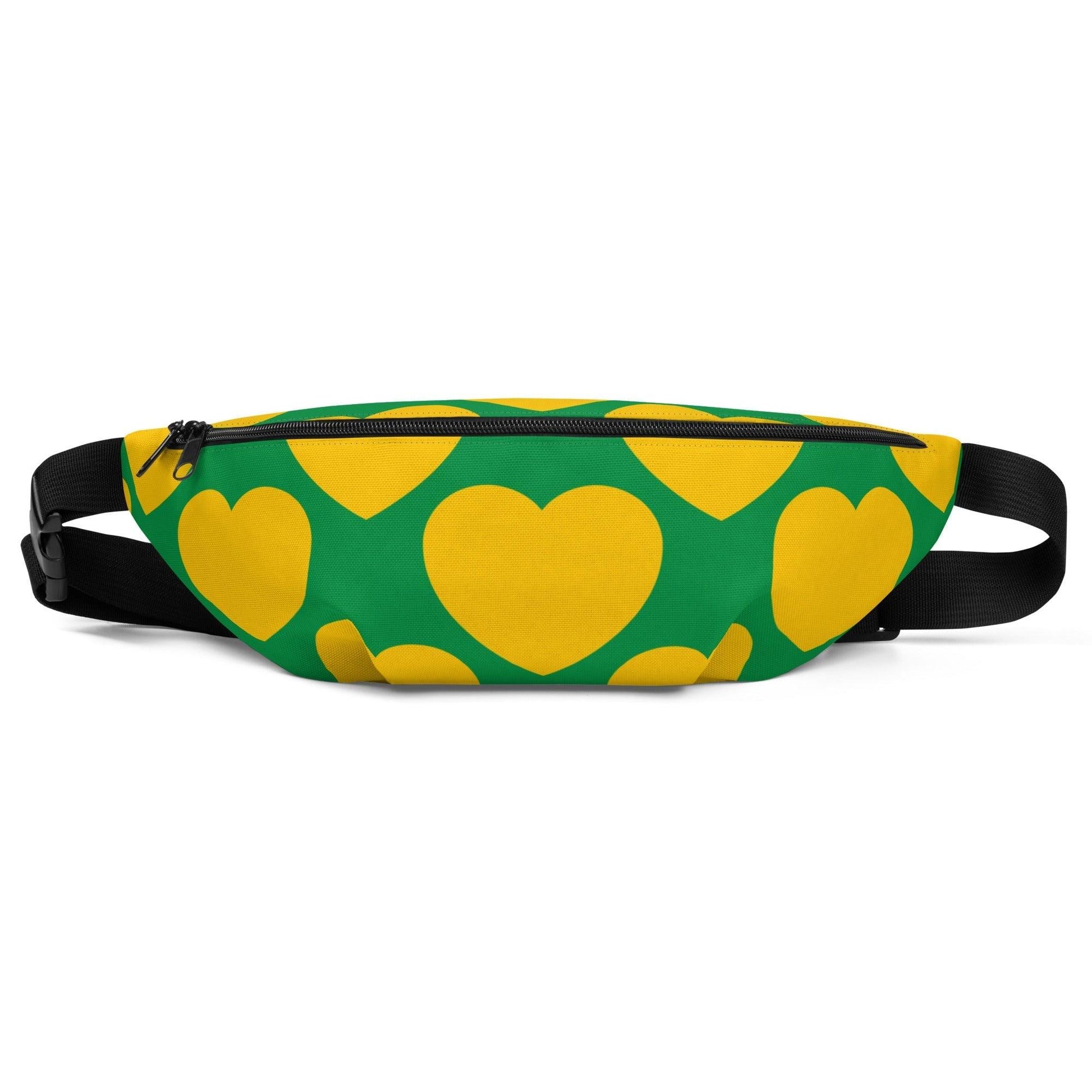 Fanny pack - ELLIE LOVE yellow green - Bold heart print M