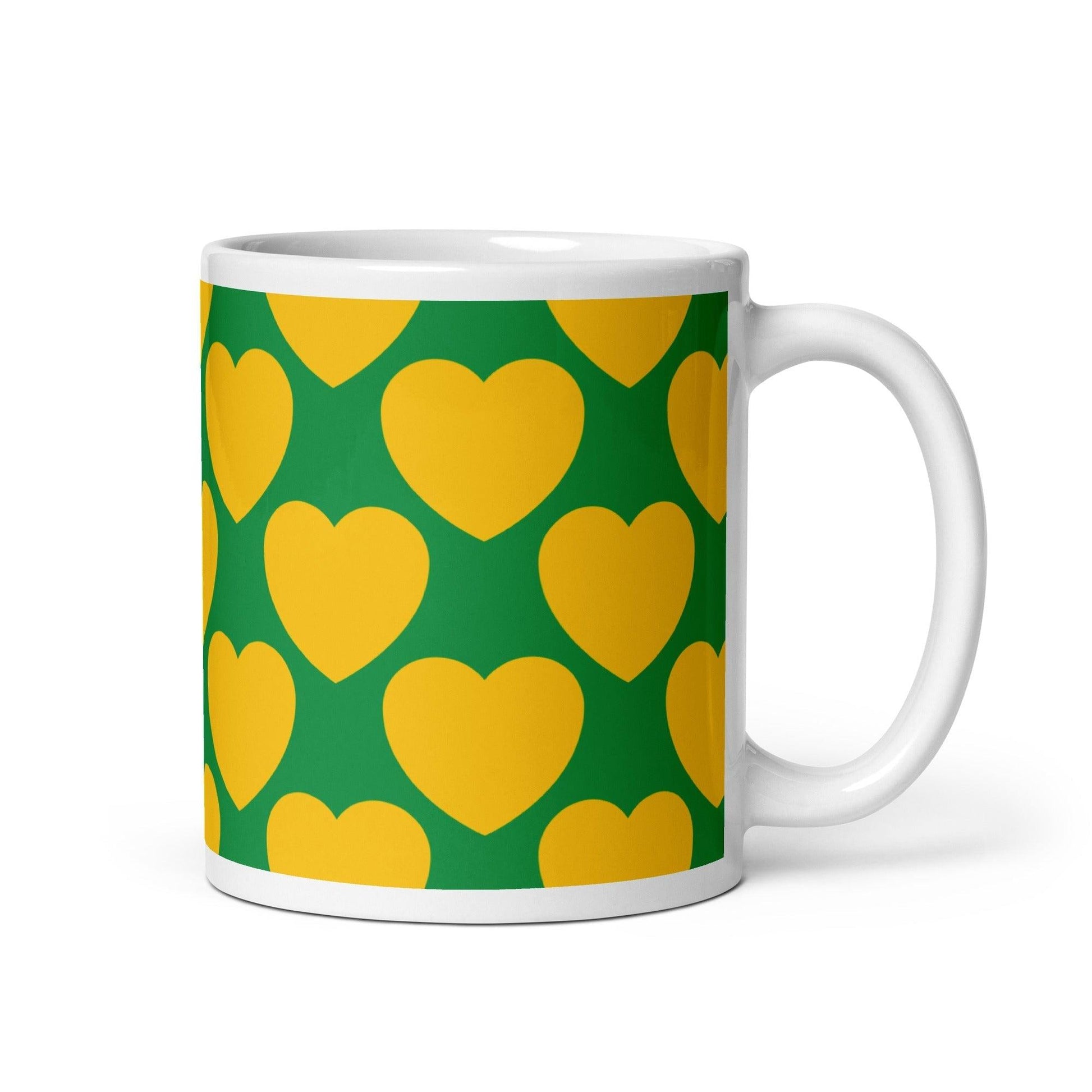 Mug - ELLIE LOVE yellow green - Bold Heart Print