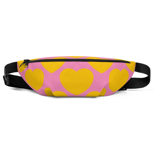 Fanny Pack - ELLIE LOVE yellow pink - Bold Heart Print