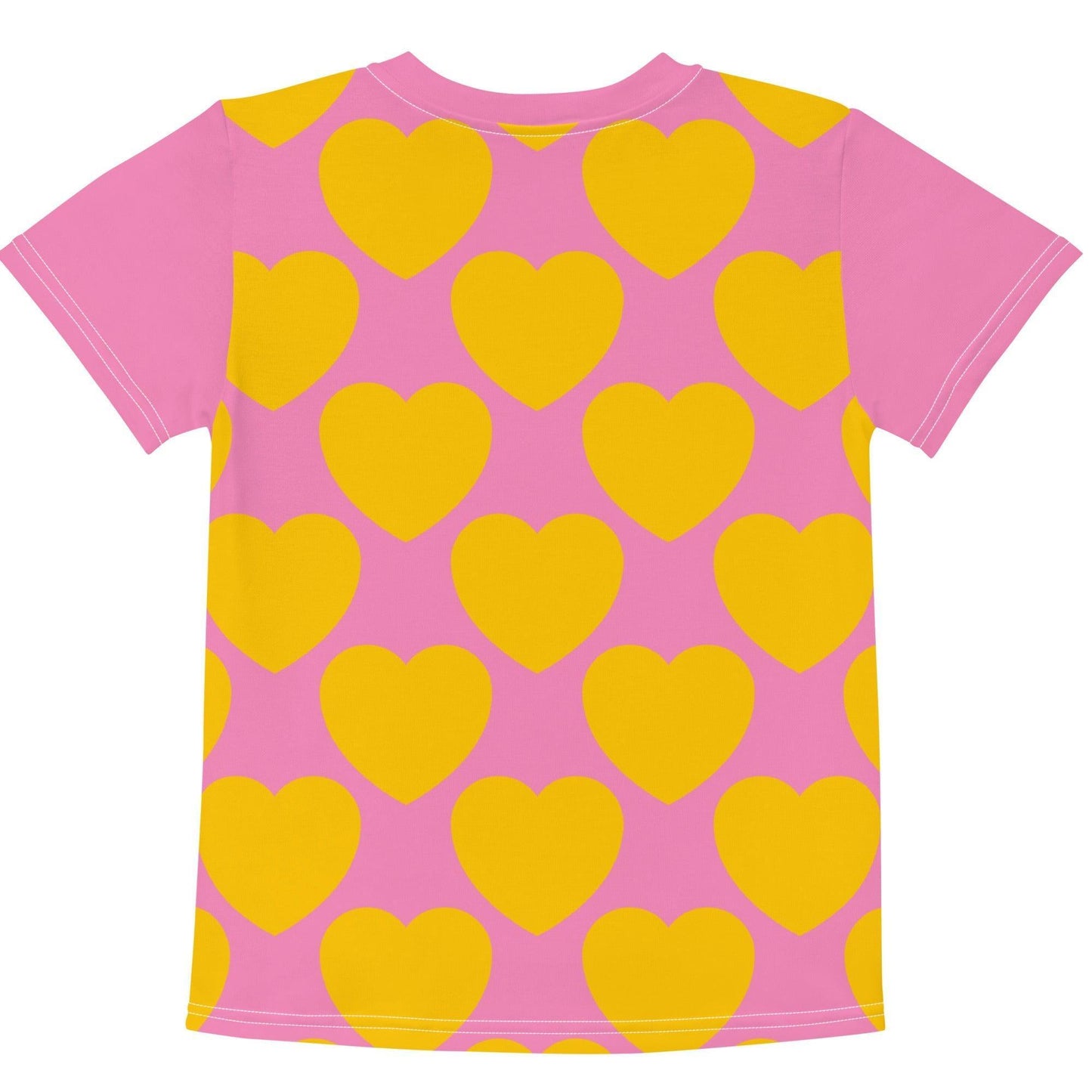 Kids' T-Shirt - ELLIE LOVE yellow pink - Bold Heart Print