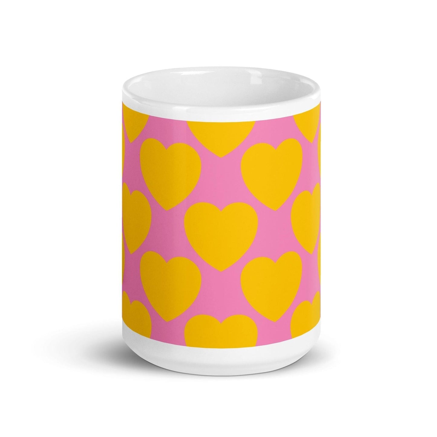 Mug - ELLIE LOVE yellow pink - Bold Heart Print