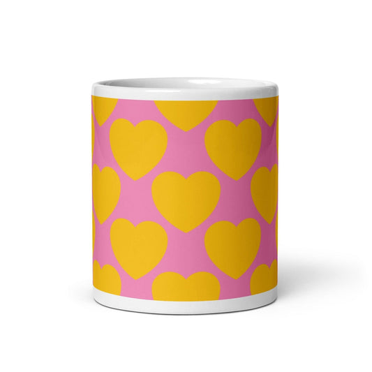 Mug - ELLIE LOVE yellow pink - Bold Heart Print