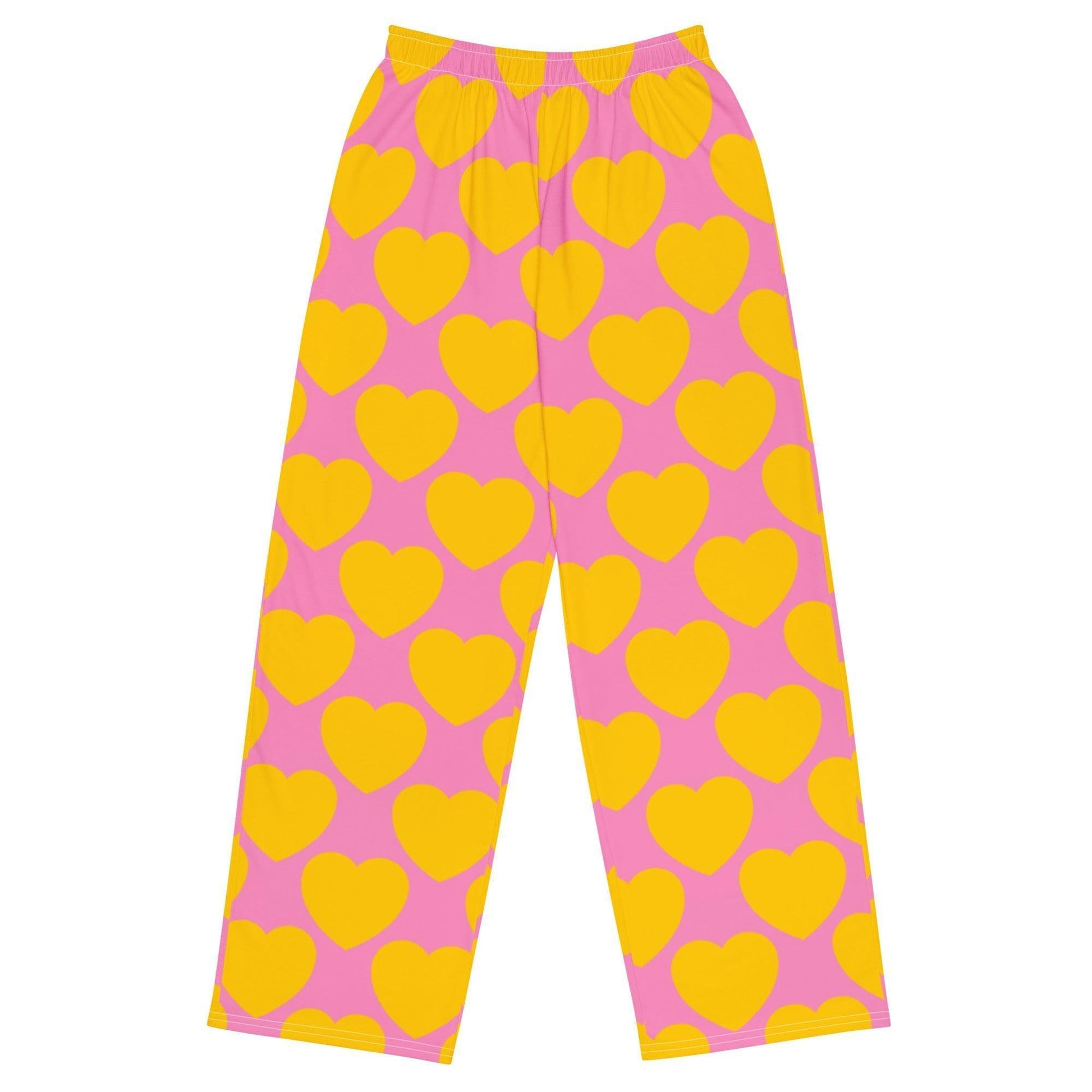 Pants - ELLIE LOVE yellow pink - Bold Heart Print