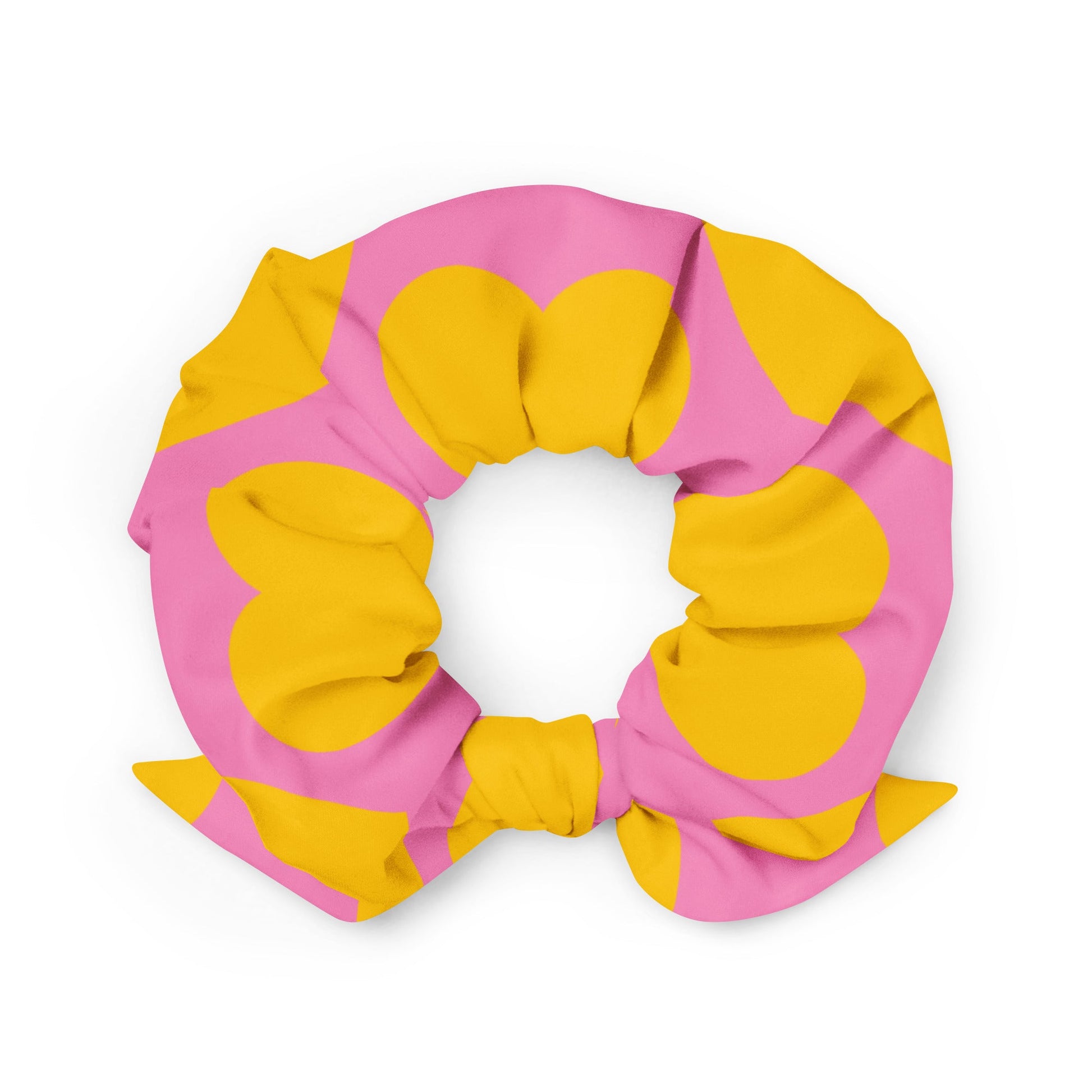 Scrunchie - ELLIE LOVE yellow pink - Bold Heart Print