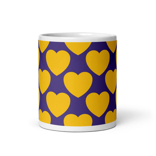 Mug - ELLIE LOVE yellow purple - Bold Heart Print