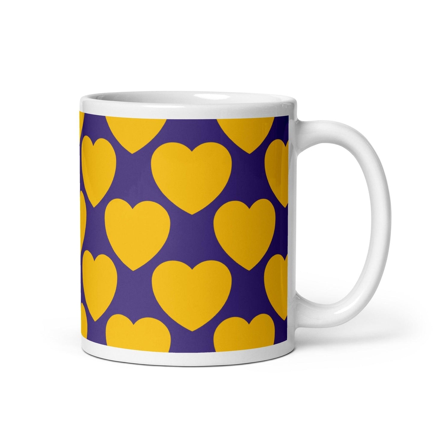 Mug - ELLIE LOVE yellow purple - Bold Heart Print