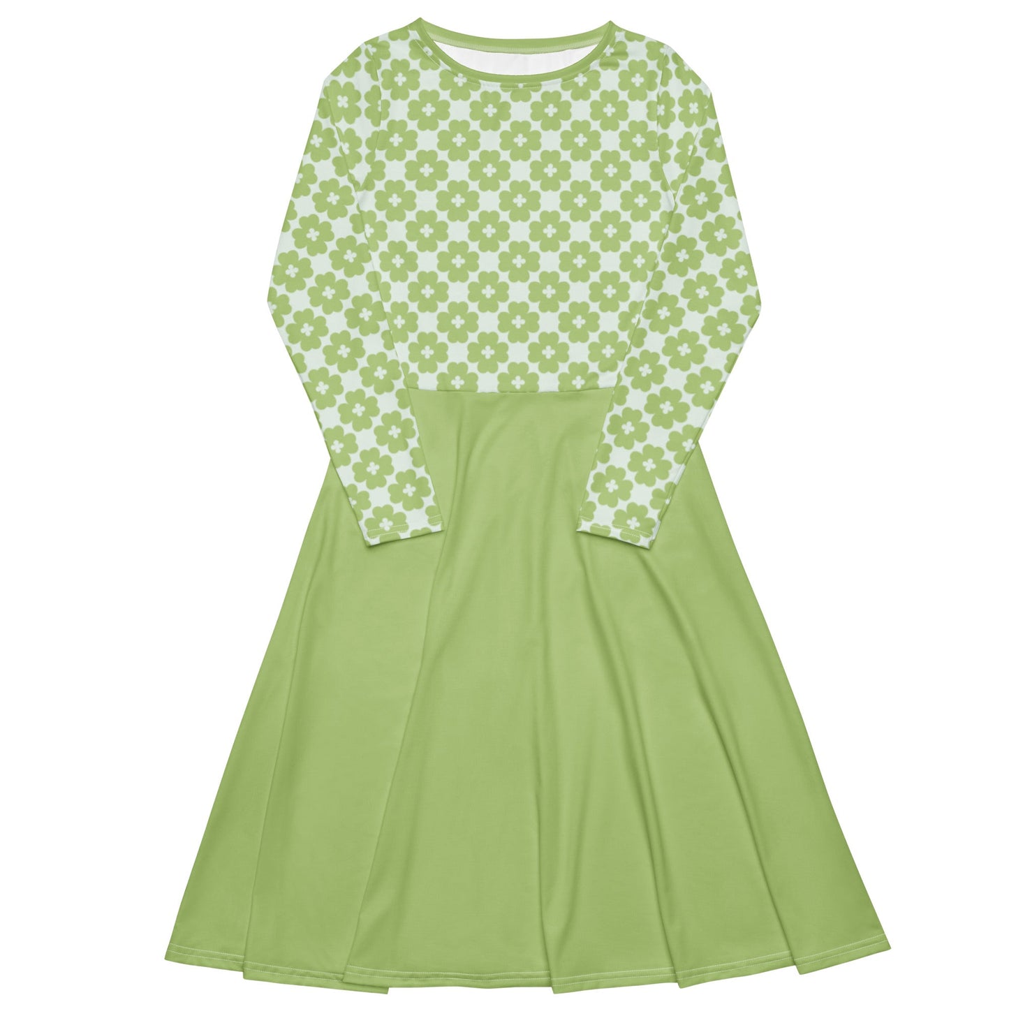 Midi Dress - ELLIE LUCK tender green - Classic Flower Print
