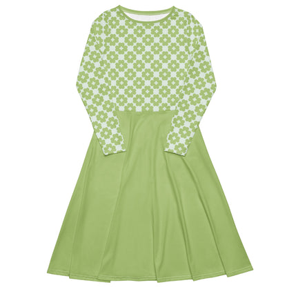 Midi Dress - ELLIE LUCK tender green - Classic Flower Print