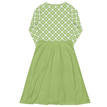 Midi Dress - ELLIE LUCK tender green - Classic Flower Print
