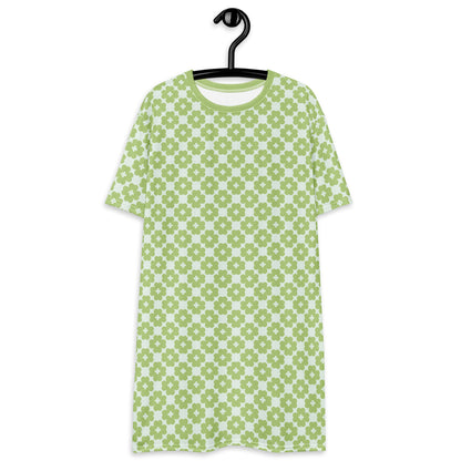 T-Shirt Dress - ELLIE LUCK tender green - Classic Flower Print
