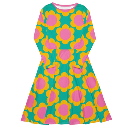 Midi Dress - ELLIE - Classic Flower Print