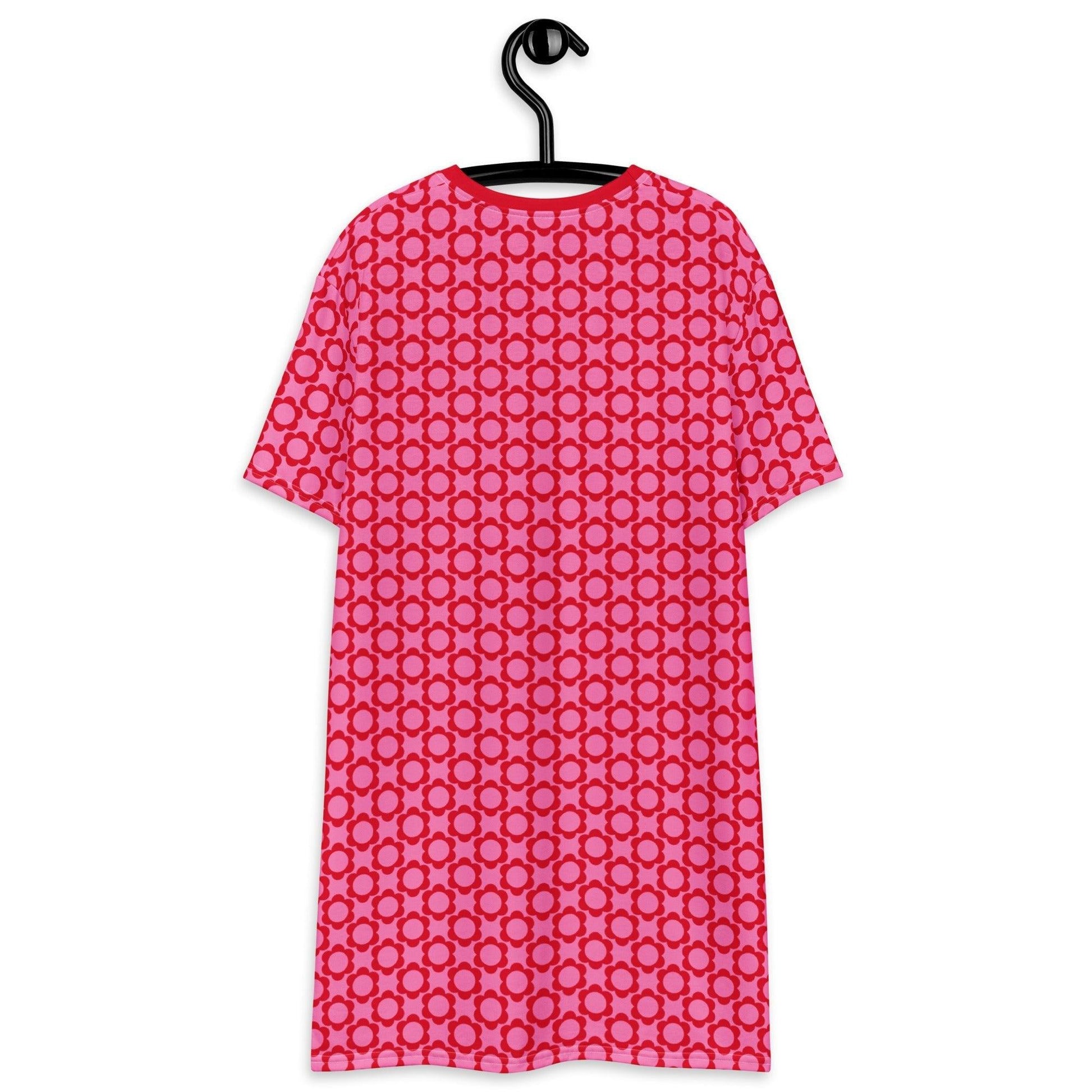 T-Shirt Dress - ELLIE mini red - Classic Flower Print