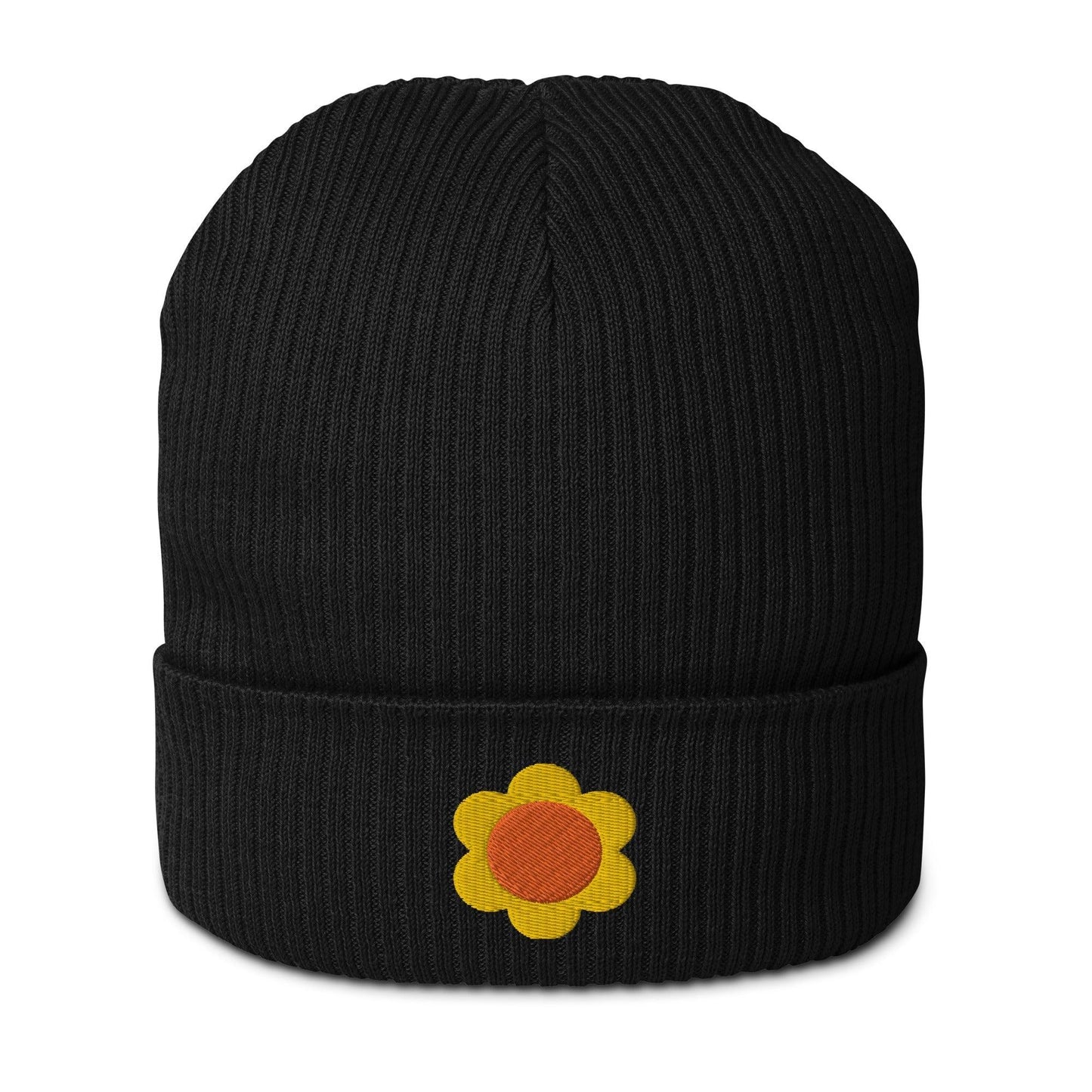 Beanie - ELLIE orange yellow - Classic Flower Print