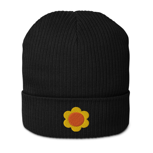Beanie - ELLIE orange yellow - Classic Flower Print