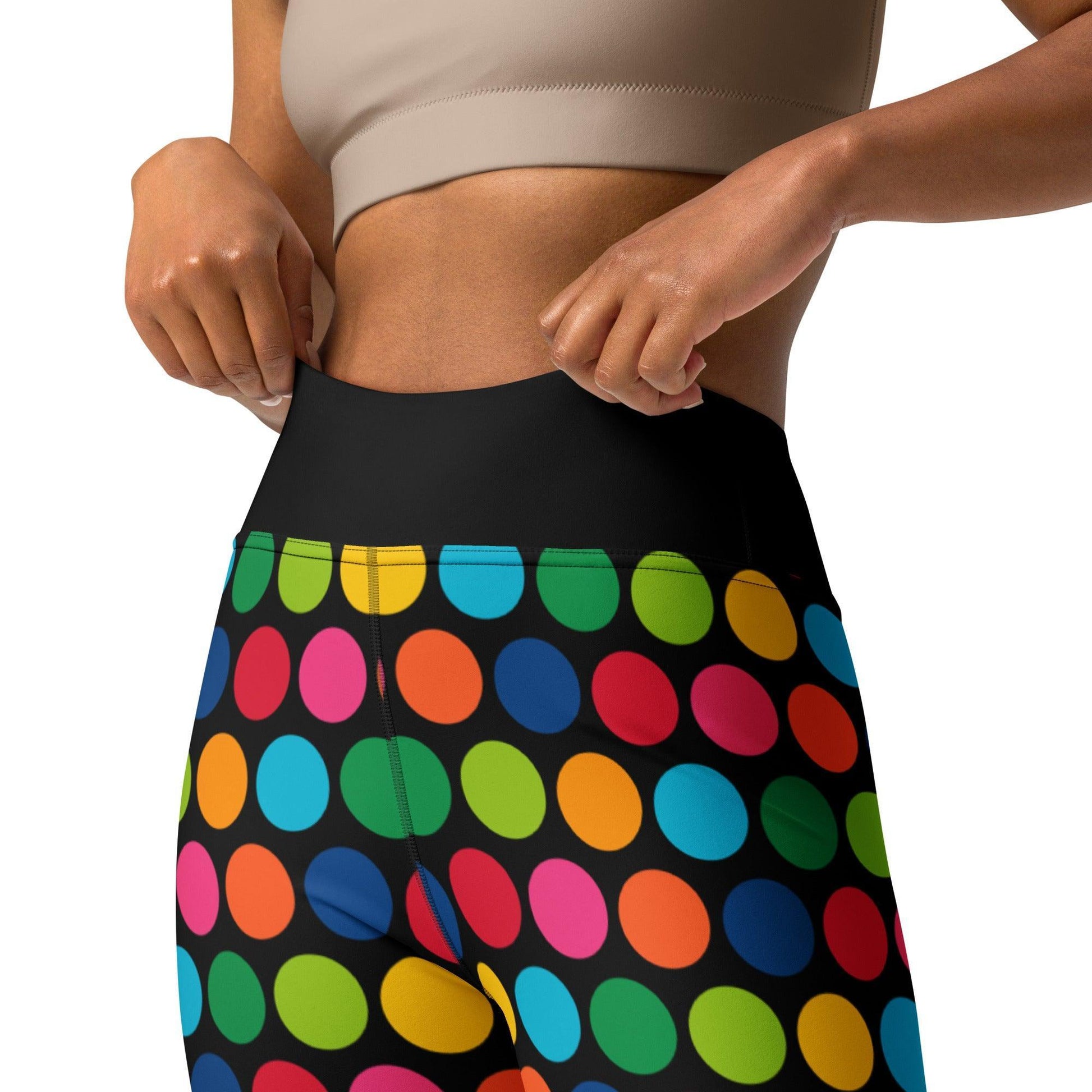 Yoga Leggings - ELLIE rainbow dot - Classic Flower Print