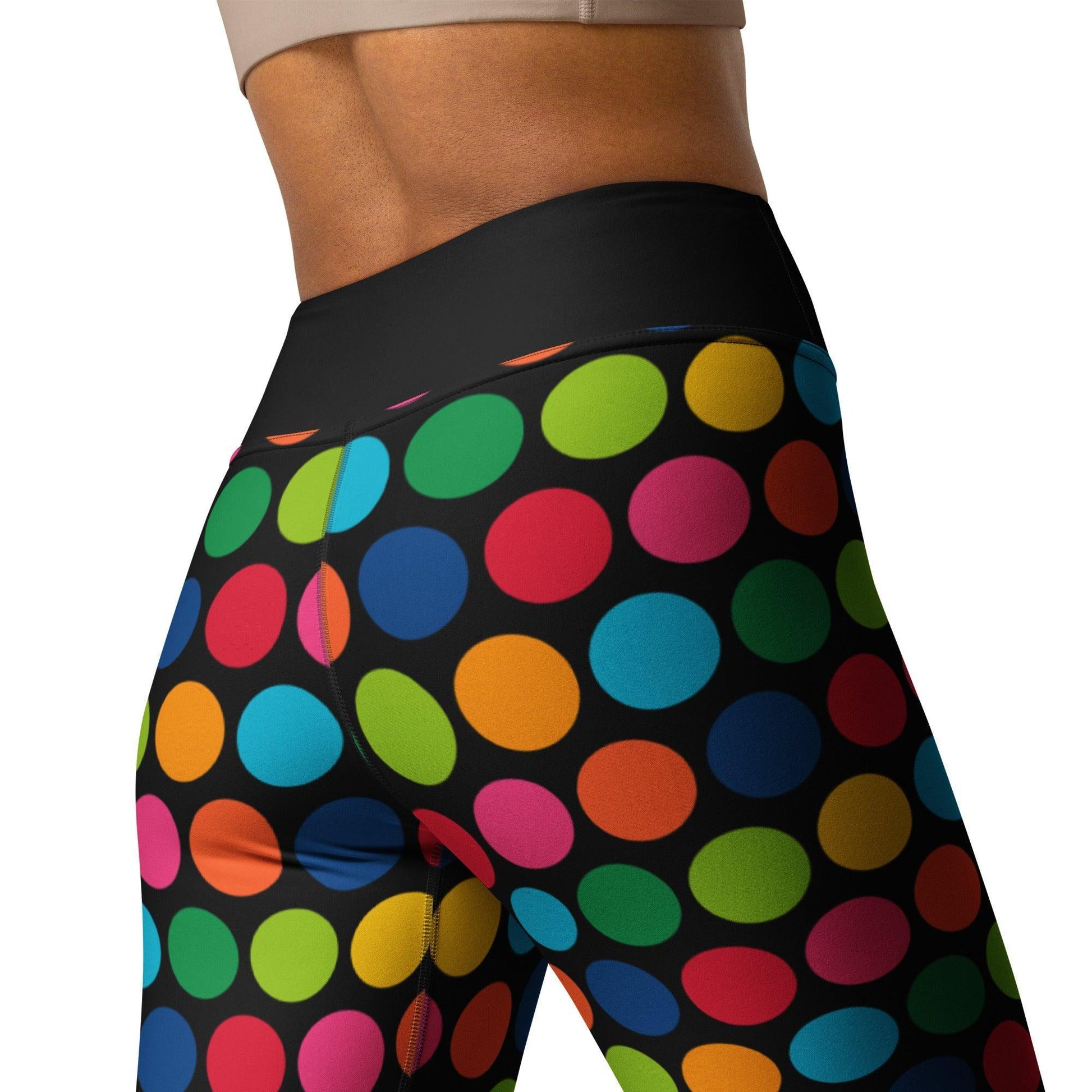 Yoga Leggings - ELLIE rainbow dot - Classic Flower Print
