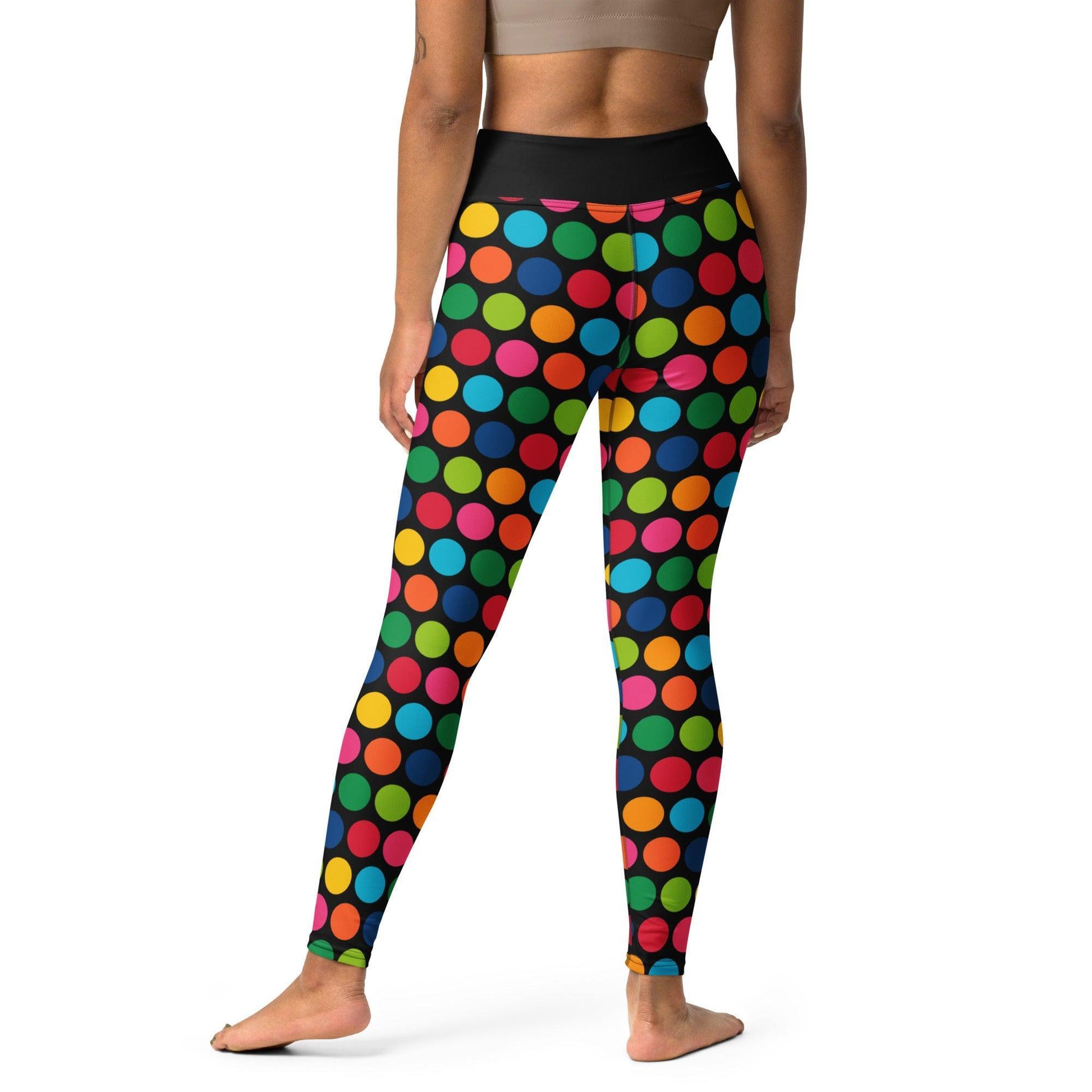 Yoga Leggings - ELLIE rainbow dot - Classic Flower Print