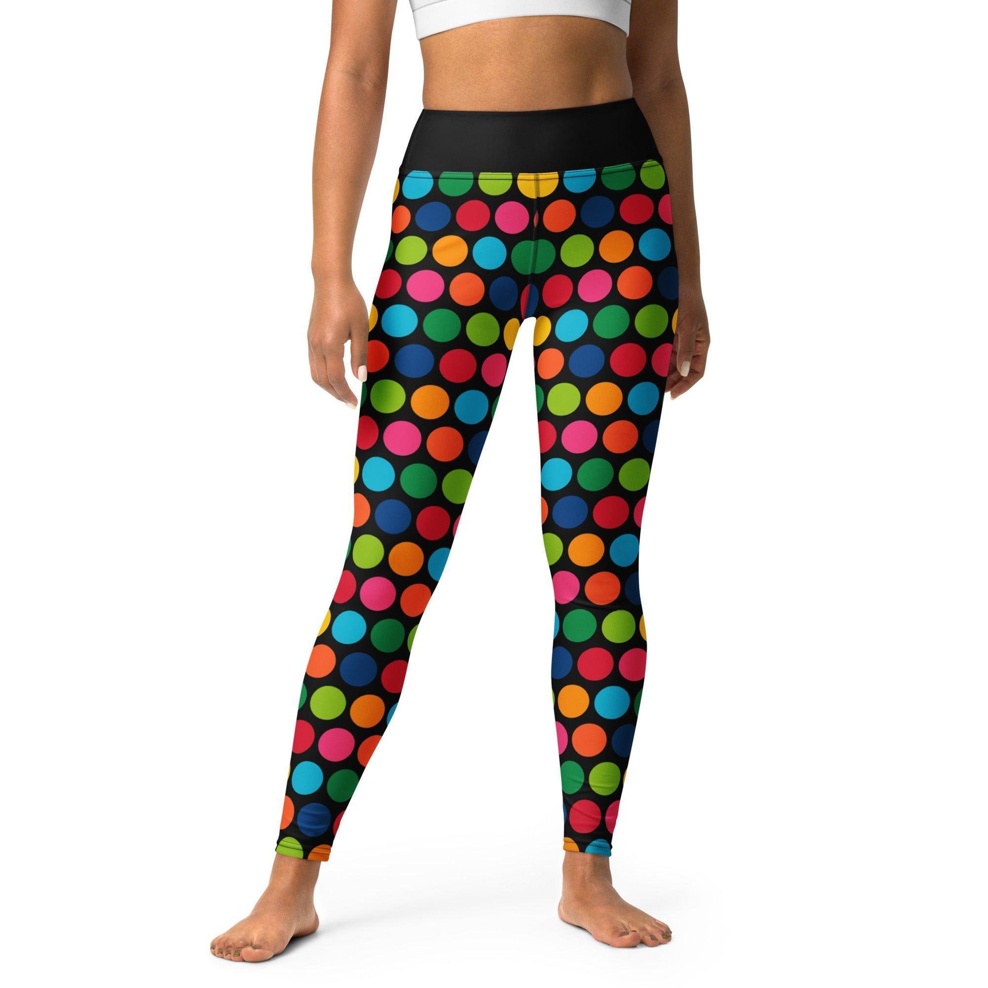 Yoga Leggings - ELLIE rainbow dot - Classic Flower Print