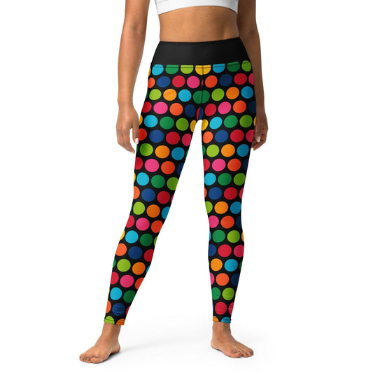 Yoga Leggings - ELLIE rainbow dot - Classic Flower Print
