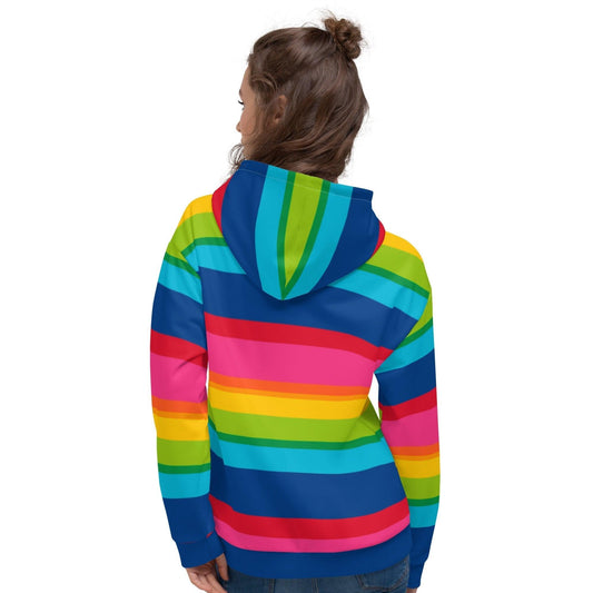 Hoodie - ELLIE rainbow stripe - Classic Flower Print