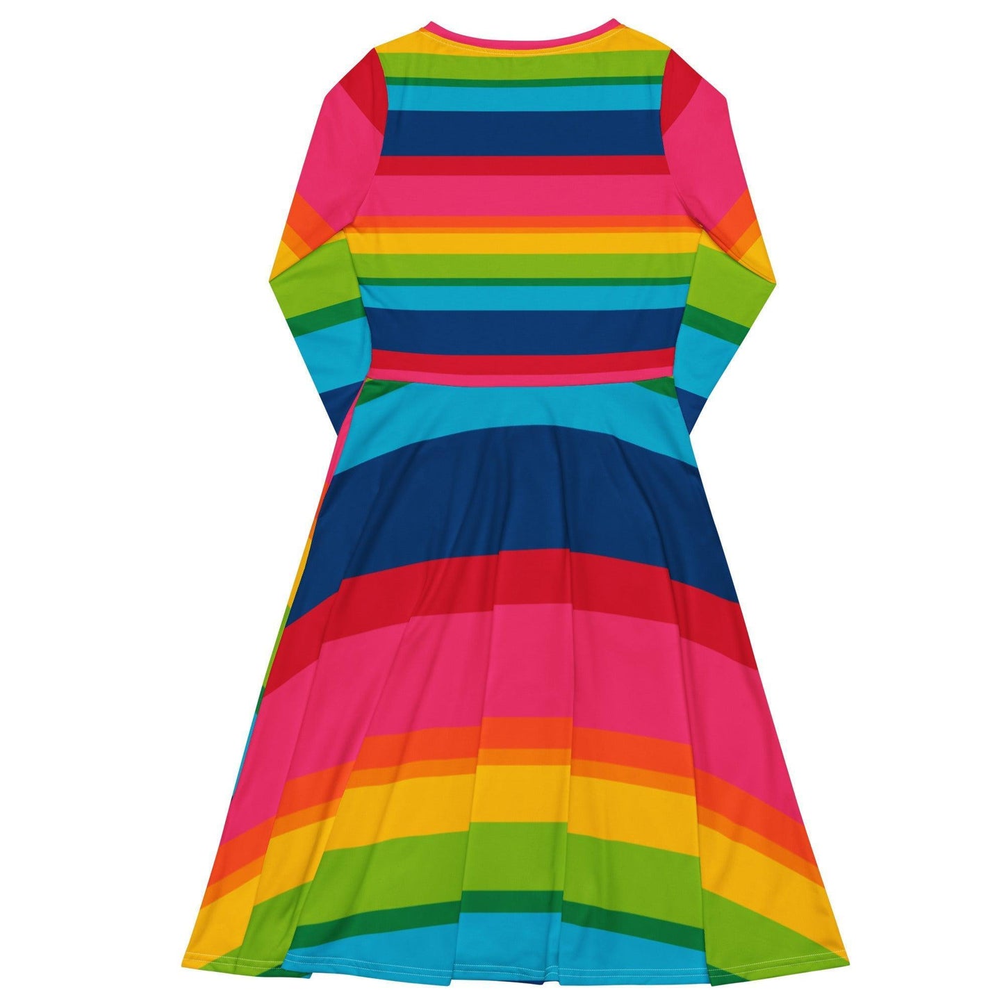 Midi Dress - ELLIE rainbow stripe - Classic Flower Print