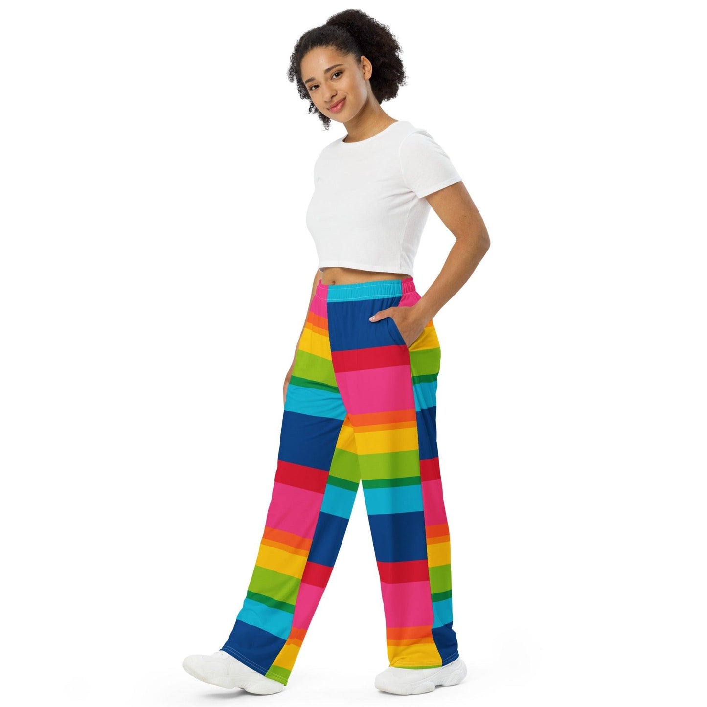 Pants - ELLIE rainbow stripe - Classic Flower Print