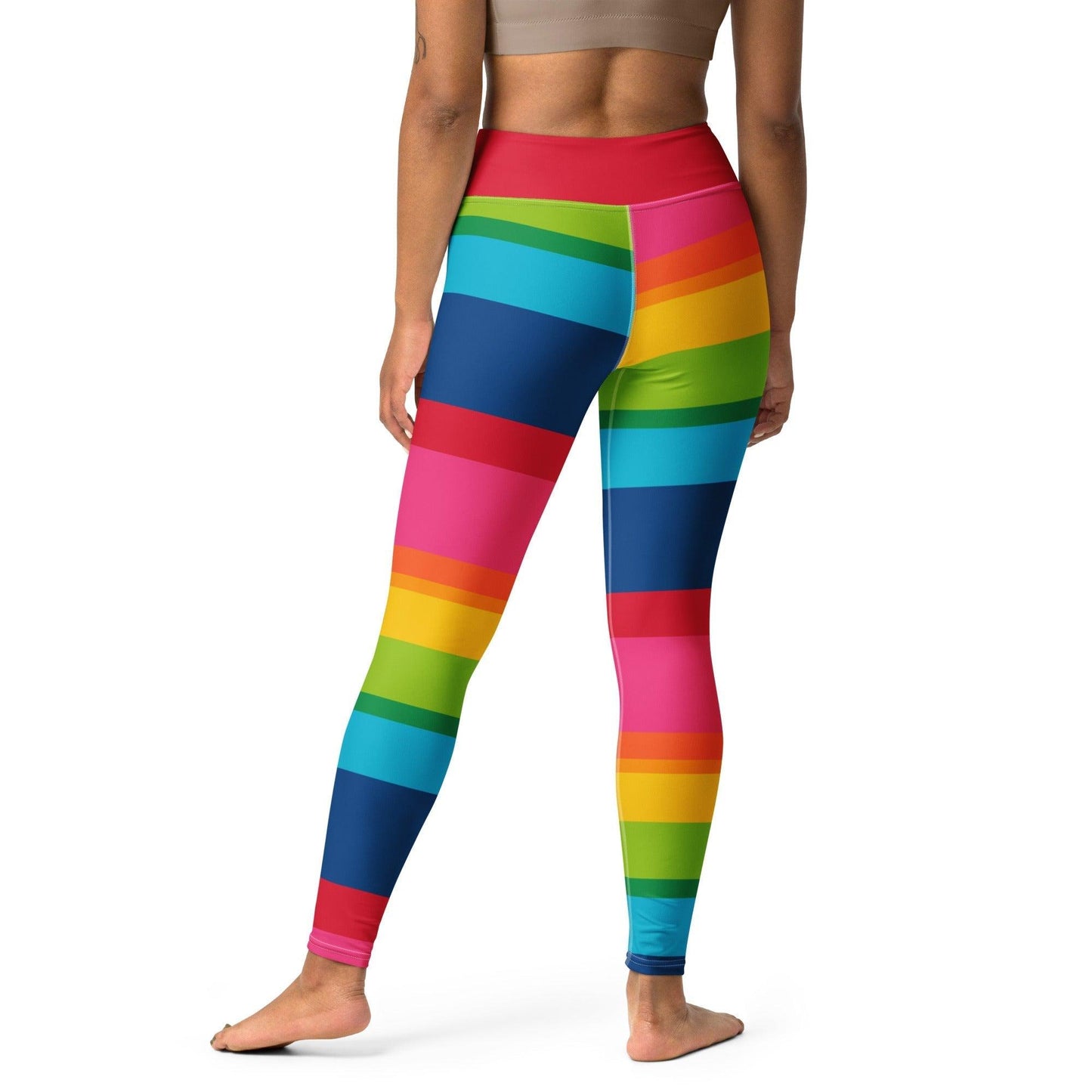 Yoga Leggings - ELLIE rainbow stripe - Classic Flower Print