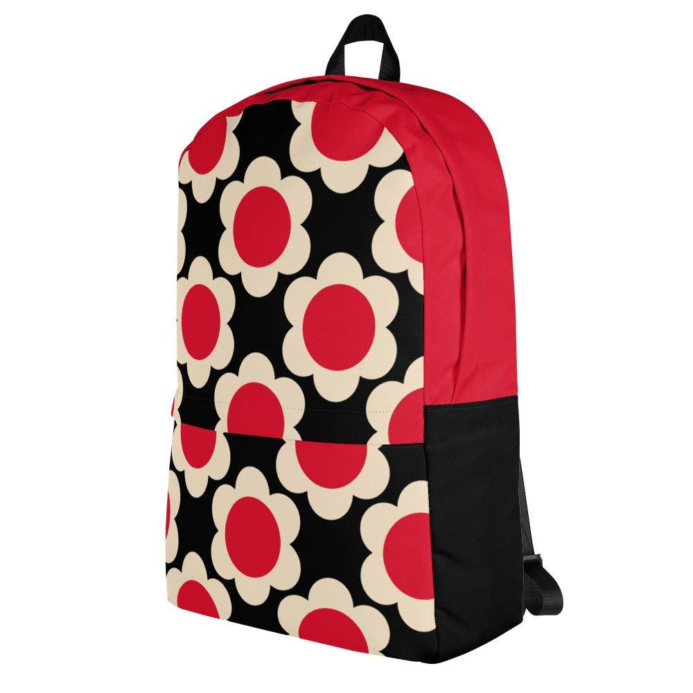 Backpack - ELLIE red black - Classic Flower Print