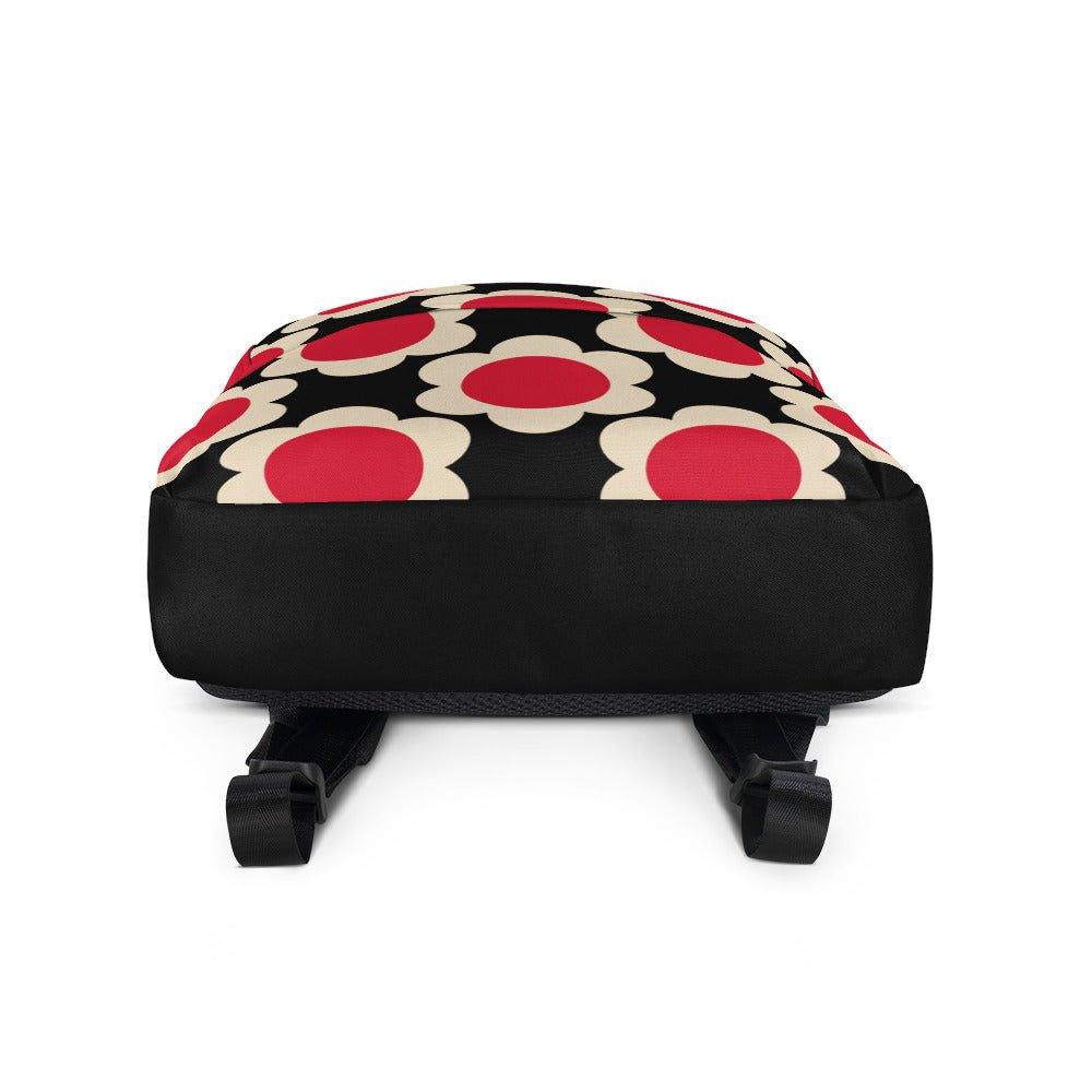 Backpack - ELLIE red black - Classic Flower Print