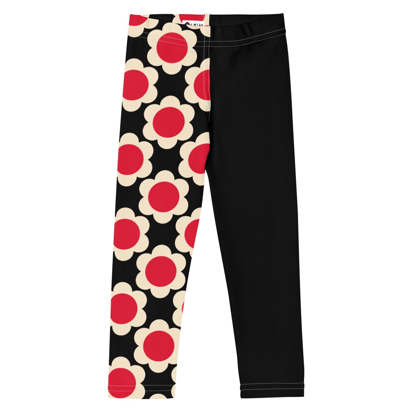 Kids' Leggings - ELLIE red black - Classic Flower Print
