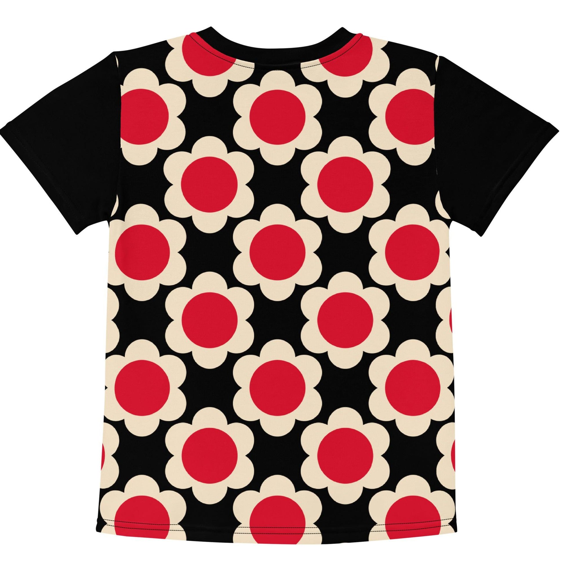 Kids' T-Shirt - ELLIE red black - Classic Flower Print