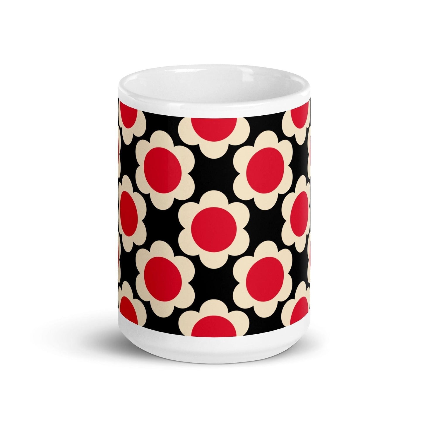 Mug - ELLIE red black - Classic Flower Print