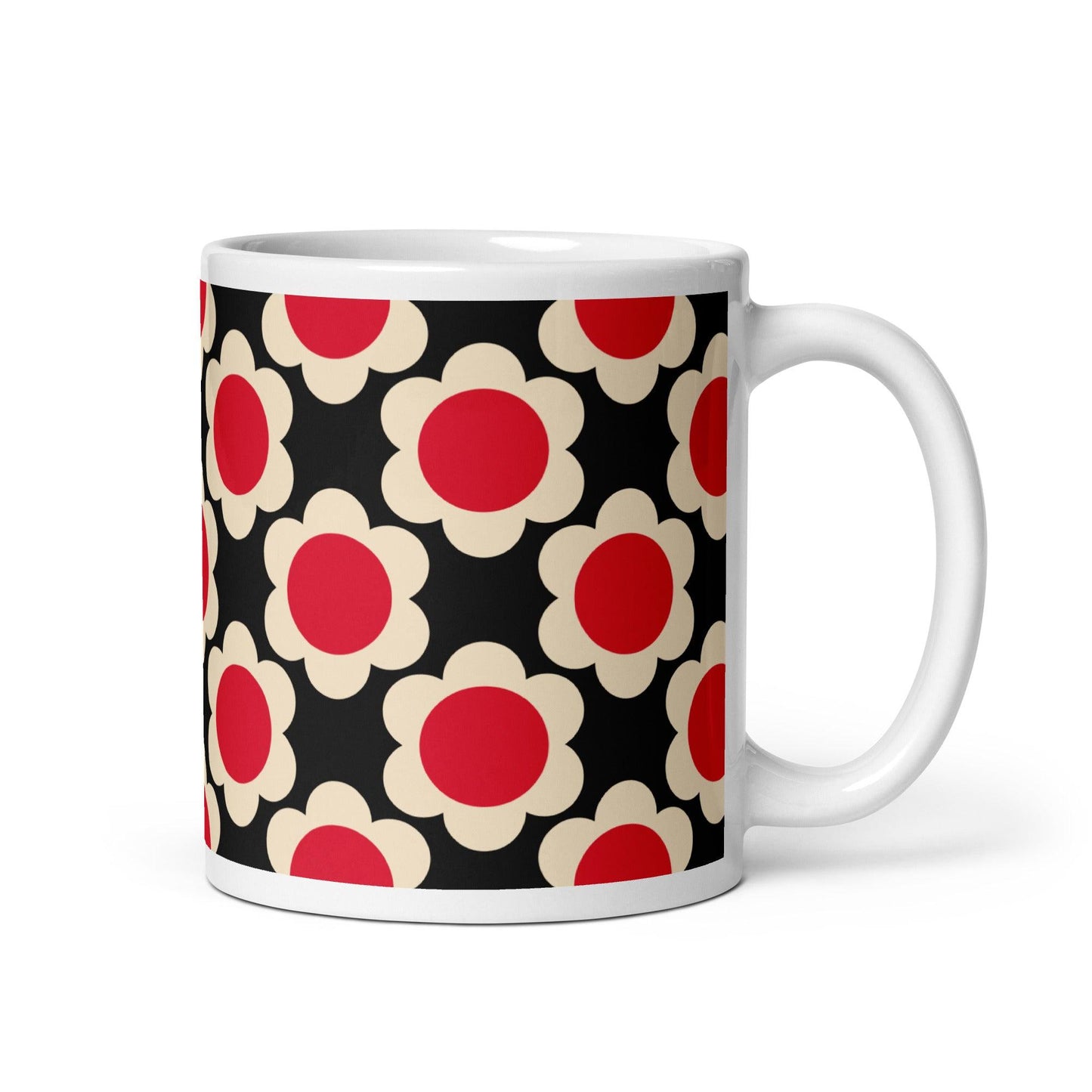 Mug - ELLIE red black - Classic Flower Print