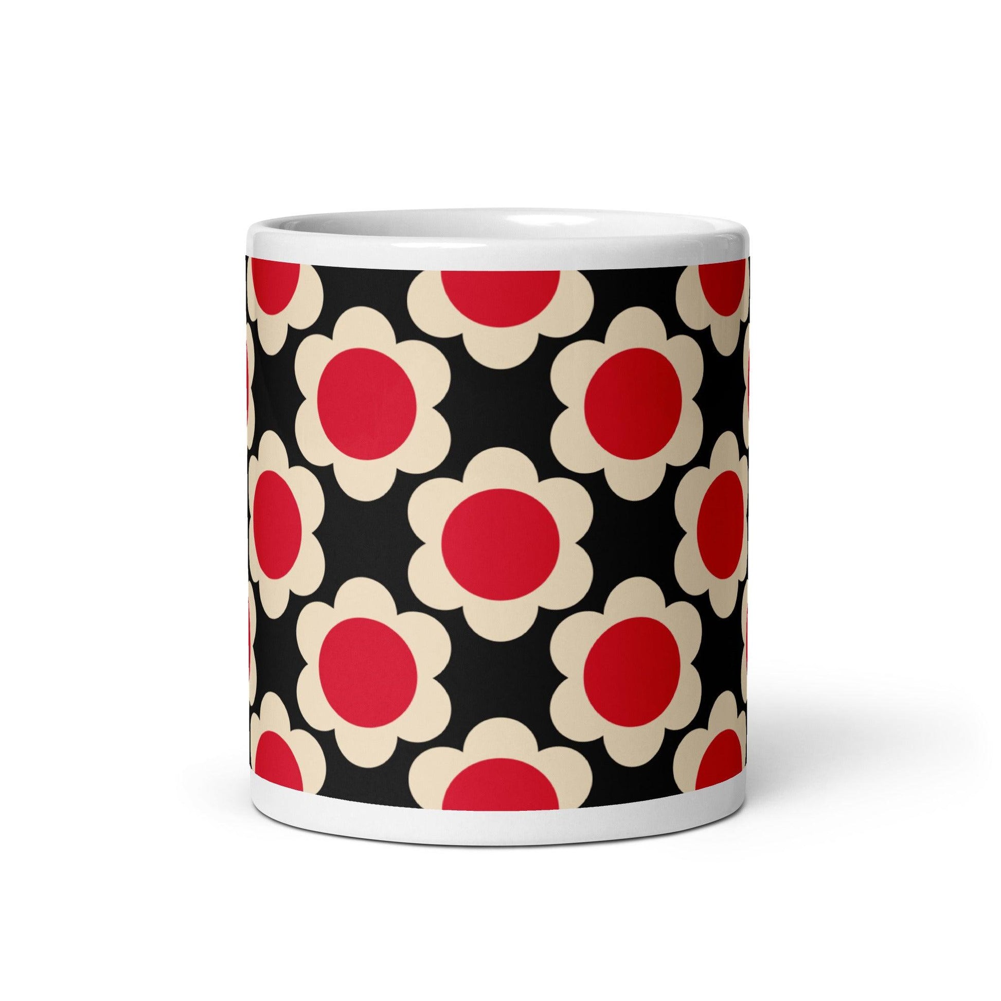 Mug - ELLIE red black - Classic Flower Print