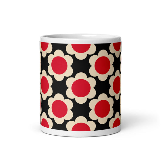 Mug - ELLIE red black - Classic Flower Print