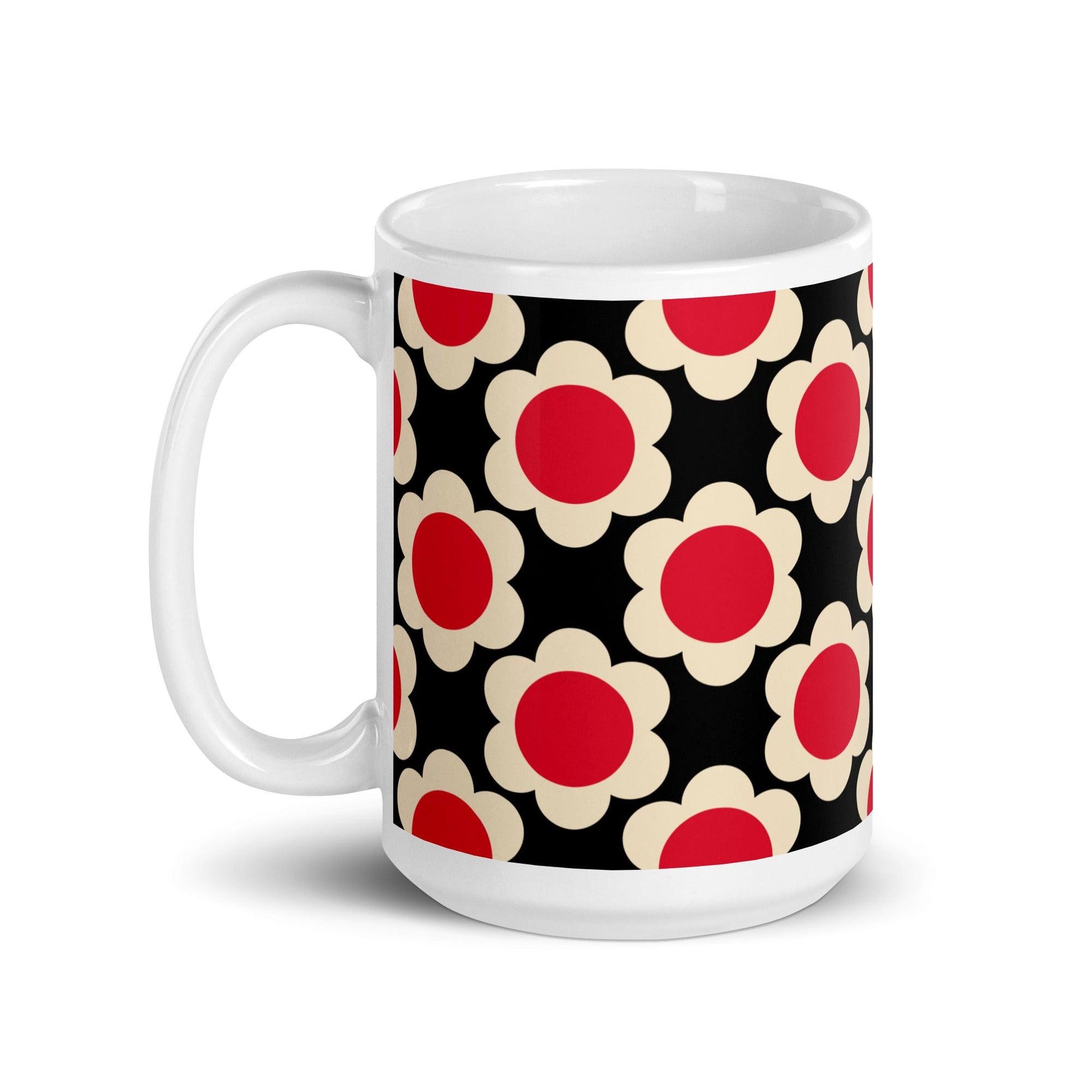 Mug - ELLIE red black - Classic Flower Print