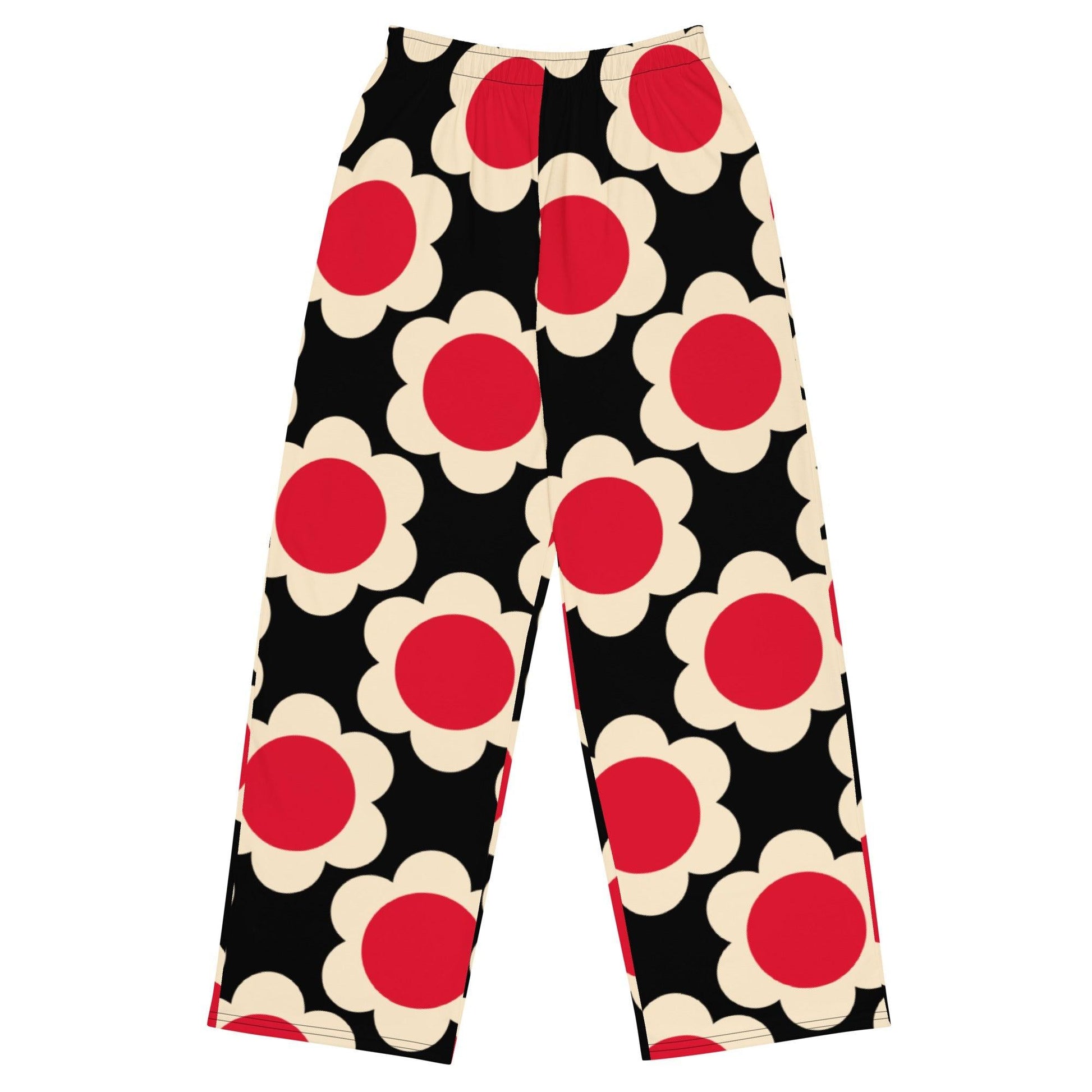 Pants - ELLIE red black - Classic Flower Print