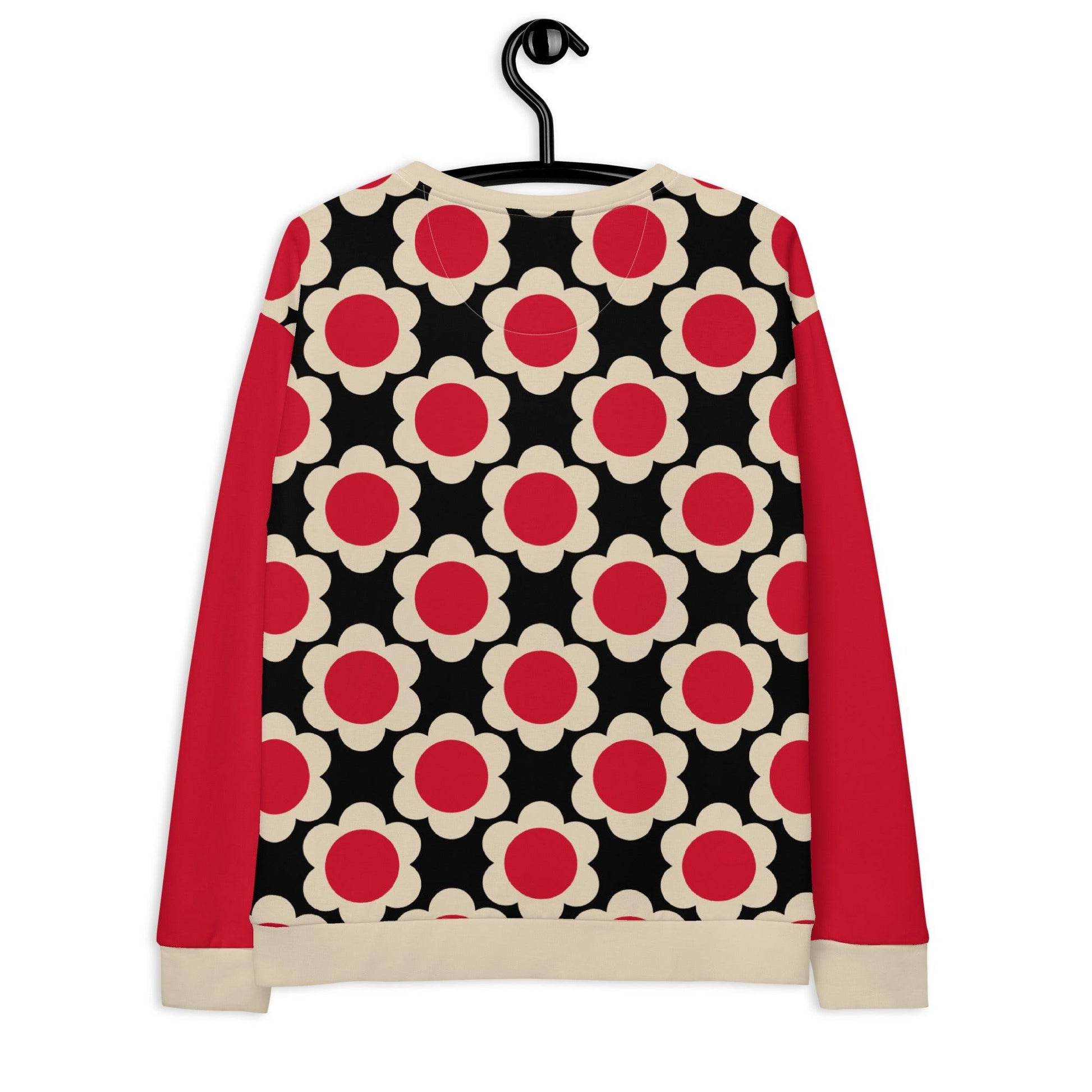 Sweatshirt - ELLIE red black - Classic Flower Print