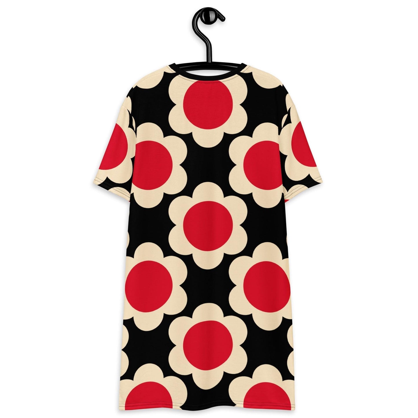 T-Shirt Dress - ELLIE red black - Classic Flower Print